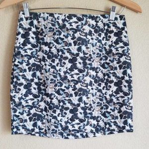 BCBGeneration Blue Floral Skirt SIze Medium